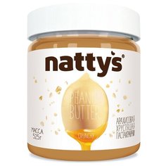 Nattys Паста арахисовая Crunchy хрустящая с кусочками арахиса и мёдом 525 г