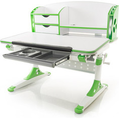 Стол Mealux Aivengo-M (BD-700) WZ столешница белая, ножки белые с зелеными накладками