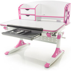 Стол Mealux Aivengo-M (BD-700) WP столешница белая, ножки белые с розовыми накладками