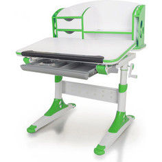 Стол Mealux Aivengo-S (BD-708) WZ столешница белая, ножки белые с зелеными накладками