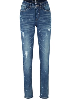 Джинсы стрейч Slim Fit с принтом Bonprix