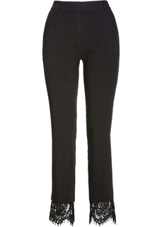 Брюки стрейч с кружевной отделкой Bonprix