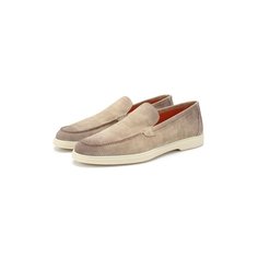 Замшевые лоферы Santoni