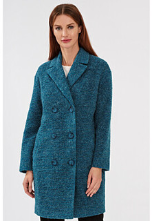 Синее двубортное пальто La Reine Blanche