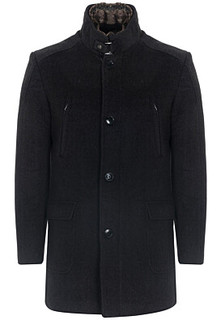 Утепленное пальто с отделкой меховой тканью Al Franco
