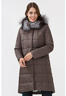 Утепленное пальто с отделкой мехом лисы Laura Bianca