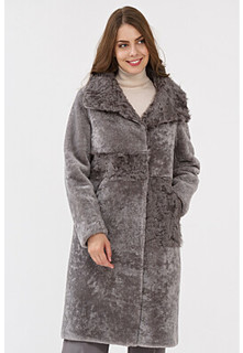 Шуба из овчины с отделкой мехом овчины калган Virtuale Fur Collection