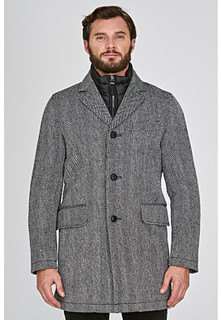 Утепленное пальто с отделкой меховой тканью S.Oliver