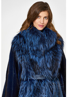 Шуба из аукционного меха норки KOPENHAGEN FUR и меха лисы Emfasi Pelle