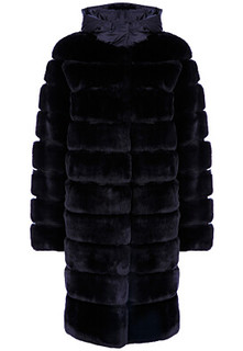 Шуба из меха кролика со съемным капюшоном Virtuale Fur Collection
