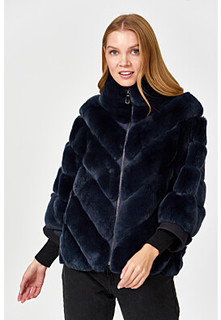 Комбинированная шуба из меха кролика Virtuale Fur Collection