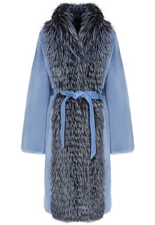 Шуба из аукционного меха норки KOPENHAGEN FUR и лисы Emfasi Pelle
