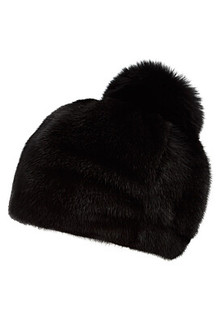 Шапка из меха норки с помпоном Slava Furs