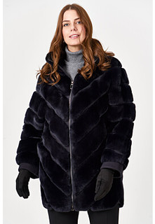 Шуба из меха кролика рекс Virtuale Fur Collection