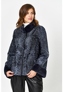 Шуба из каракуля с отделкой мехом норки Fur Avenue