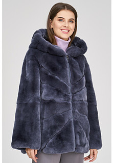 Шуба из меха кролика с капюшоном Virtuale Fur Collection