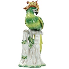 Фигурка фарфоровая Glasar Попугай зеленый 23х25х57см ГЛАСАР