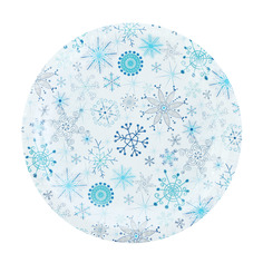 Тарелки бумажные Gratias морозные снежинки 18 см 6шт