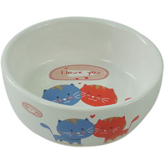 Миска для животных Foxie Cat Couple белая 300 мл