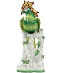 Фигурка фарфоровая Glasar Попугай зеленый 23х25х57см ГЛАСАР