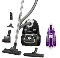 Комплект Пылесос Tefal Compact Power TW3985EA Black + Утюг Tefal FV1844E0 White/Purple