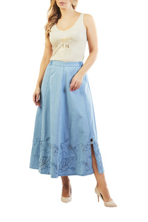 Юбка женская LAFEI-NIER J54597-J голубая 3XL