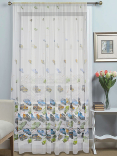 Штора Amore Mio Сетка с полосой 3,0*2,8 1 шт. Зеленый/синий/белый