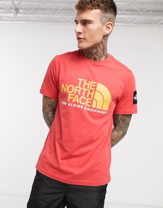 Красная футболка с принтом The North Face-Красный