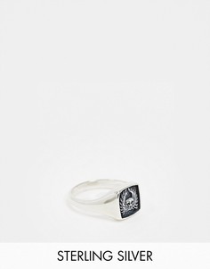 Серебряное кольцо на мизинец с черепом ASOS DESIGN-Серебряный