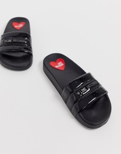 Лакированные шлепанцы Love Moschino-Черный