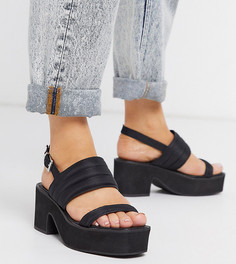 Черные босоножки на массивном каблуке для широкой стопы ASOS DESIGN-Черный