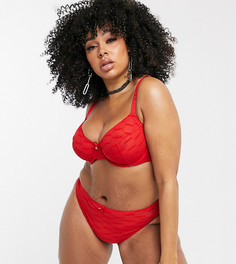 Красные сетчатые бразильские трусы с логотипом Savage x Fenty Plus Size-Красный