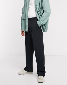 Черные широкие брюки ASOS DESIGN-Черный