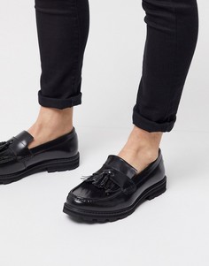 Черные кожаные лоферы Ben Sherman-Черный