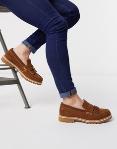 Светло-коричневые замшевые лоферы с кисточками Ben Sherman-Светло-коричневый