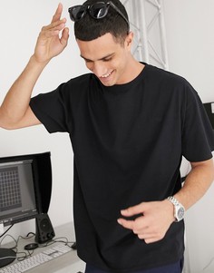 Черная oversized-футболка из органического хлопка Threadbare-Черный