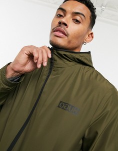 Легкая куртка хаки с капюшоном HUGO Ben2021-Зеленый