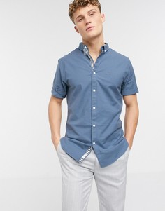 Рубашка с короткими рукавами и вышивкой River Island-Синий
