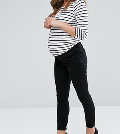 Черные джинсы с классической талией и посадкой под животом ASOS DESIGN Maternity Lisbon-Черный