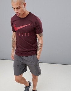 Бордовая футболка Nike Training Athlete 739420-653-Фиолетовый