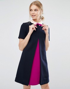 Платье-туника с контрастной вставкой спереди Ted Baker Wonce-Темно-синий