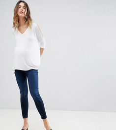 Темно-синие джинсы скинни с завышенной талией ASOS DESIGN Maternity Ridley-Синий