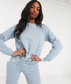 Спортивный костюм со свитшотом и джоггерами из органического хлопка ASOS DESIGN Tall-Синий