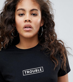 Футболка с надписью ASOS DESIGN Tall-Черный