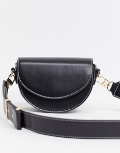 Черная сумка с широким ремешком Topshop-Черный