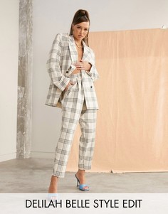 Узкие брюки в клетку ASOS DESIGN-Мульти