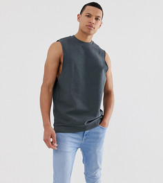 Свитшот без рукавов с заниженными проймами ASOS DESIGN Tall-Серый