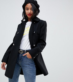 Черное свободное пальто Miss Selfridge Petite-Черный
