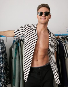 Белая рубашка в полоску с короткими рукавами Jack & Jones Premium-Белый