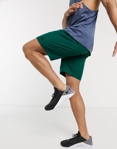 Темно-зеленые спортивные шорты из быстросохнущей ткани ASOS 4505-Зеленый